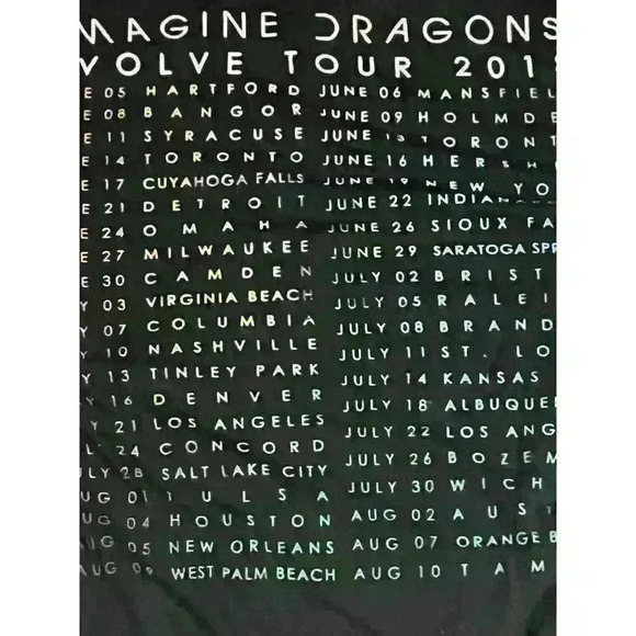 IMAGINE DRAGONS 2017 Evolve Concert Tour T-SHIRT M Dates & Cities On Back - Picture 5 of 5
